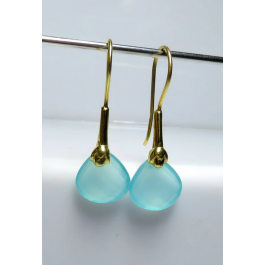 Chalcedony Gold Plated Silver Earrings
